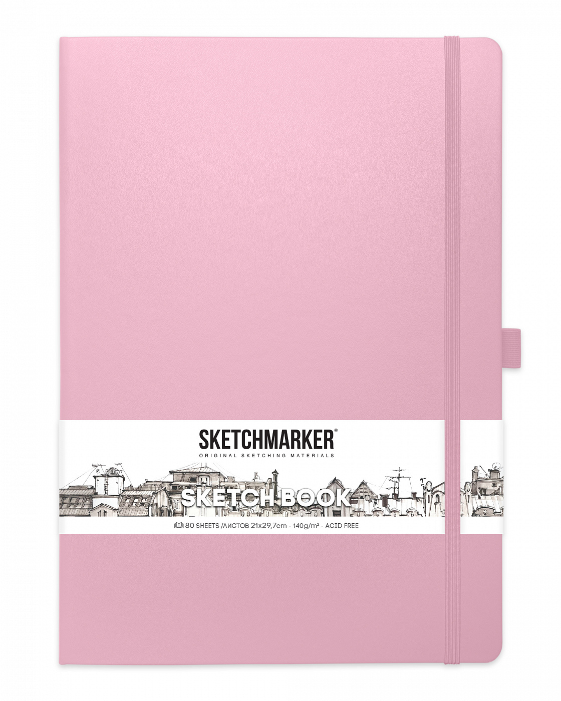 Блокнот для зарисовок Sketchmarker 21х30 см 80 л 140 г, твердая обложка Розовый анкета в твердой обложке на замочке для настоящих девчонок а6 40 л