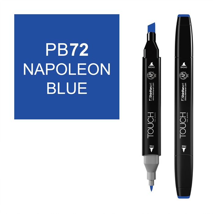 Маркер спиртовой Touch Twin цв. PB72 синий наполеон наполеон
