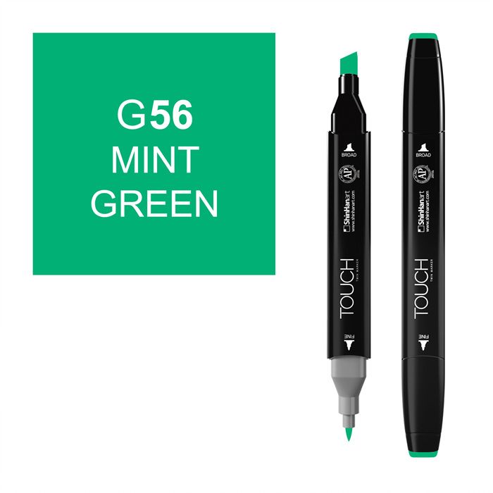 Маркер спиртовой Touch Twin цв. G56 зеленая мята леттеринг бизнес на кончике пера