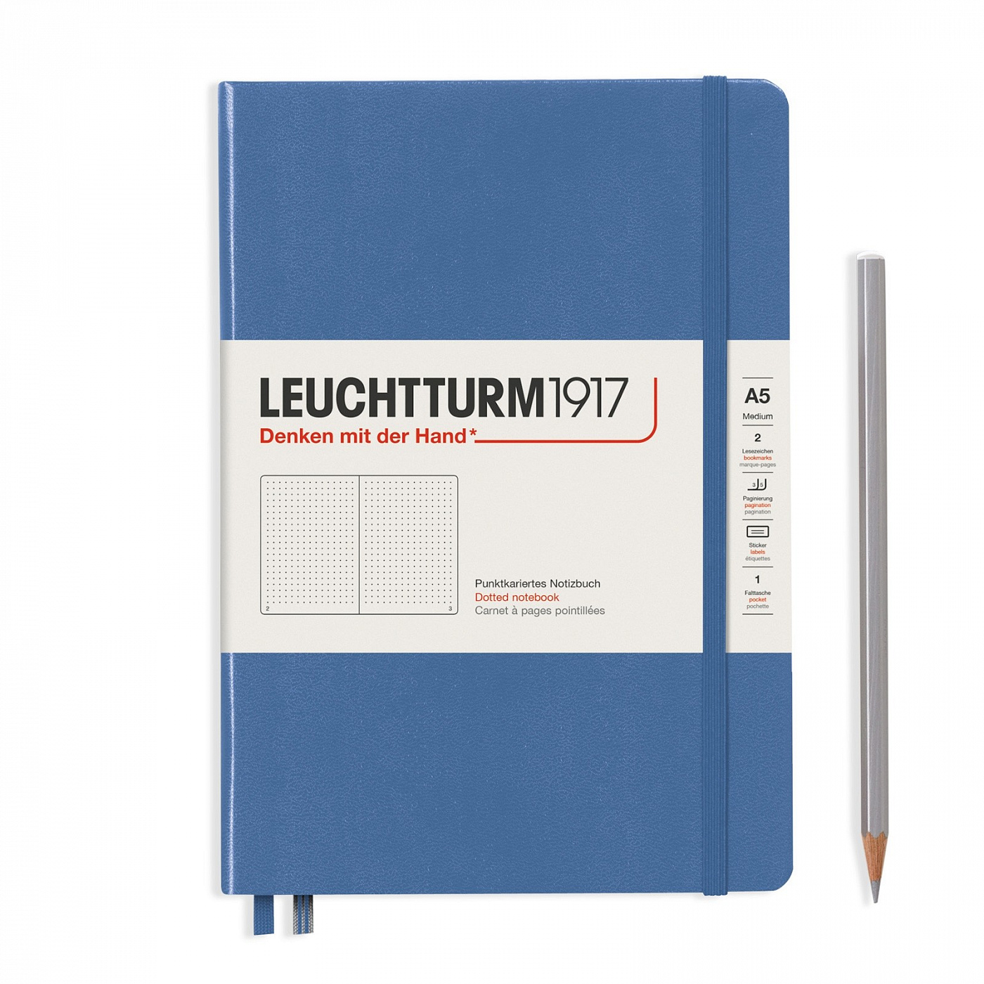 Записная книжка блокнот Leuchtturm a5 (в клетку. Немецкий ежедневник. Navy тетрадь.