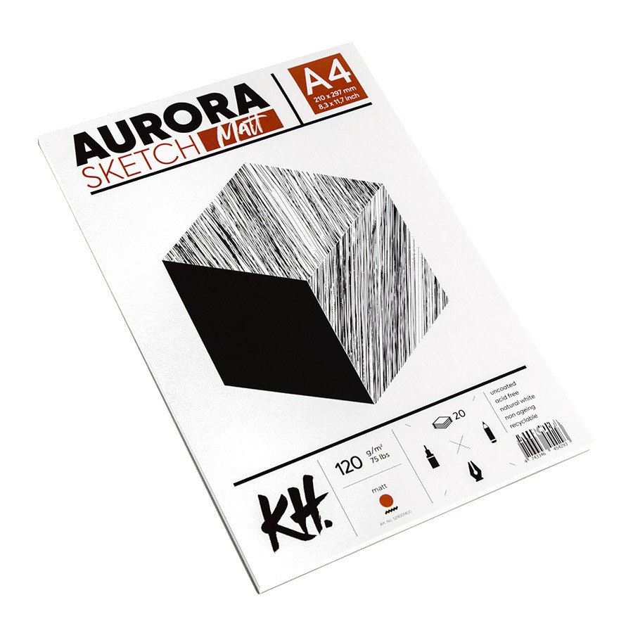 Скетчбук-склейка для набросков Aurora Smooth&Matt А4 20 л 120 г скетчбук на спирали aurora recycled а4 50 л 110 г серая бумага