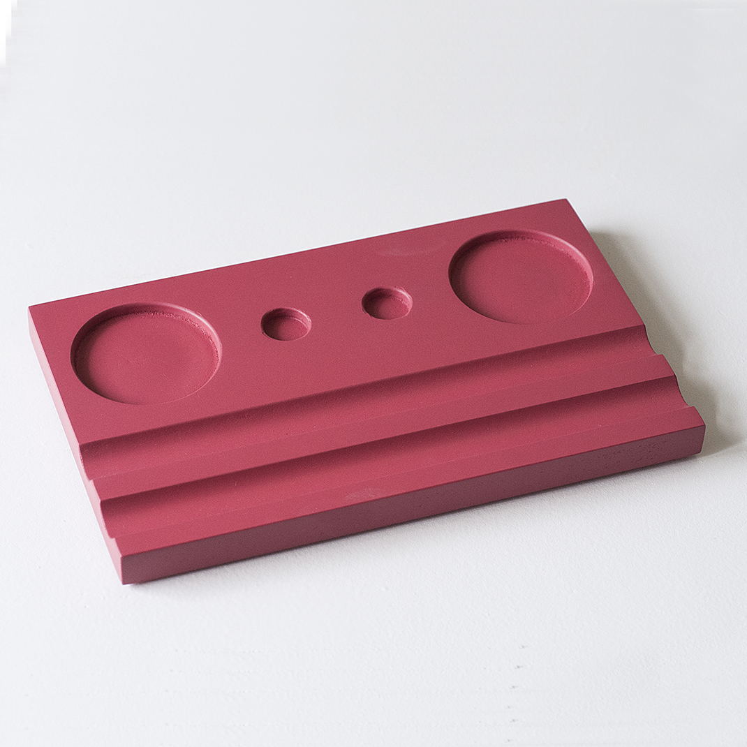 Подставка для чернильницы-непроливайки двойная цвет красный 917₽