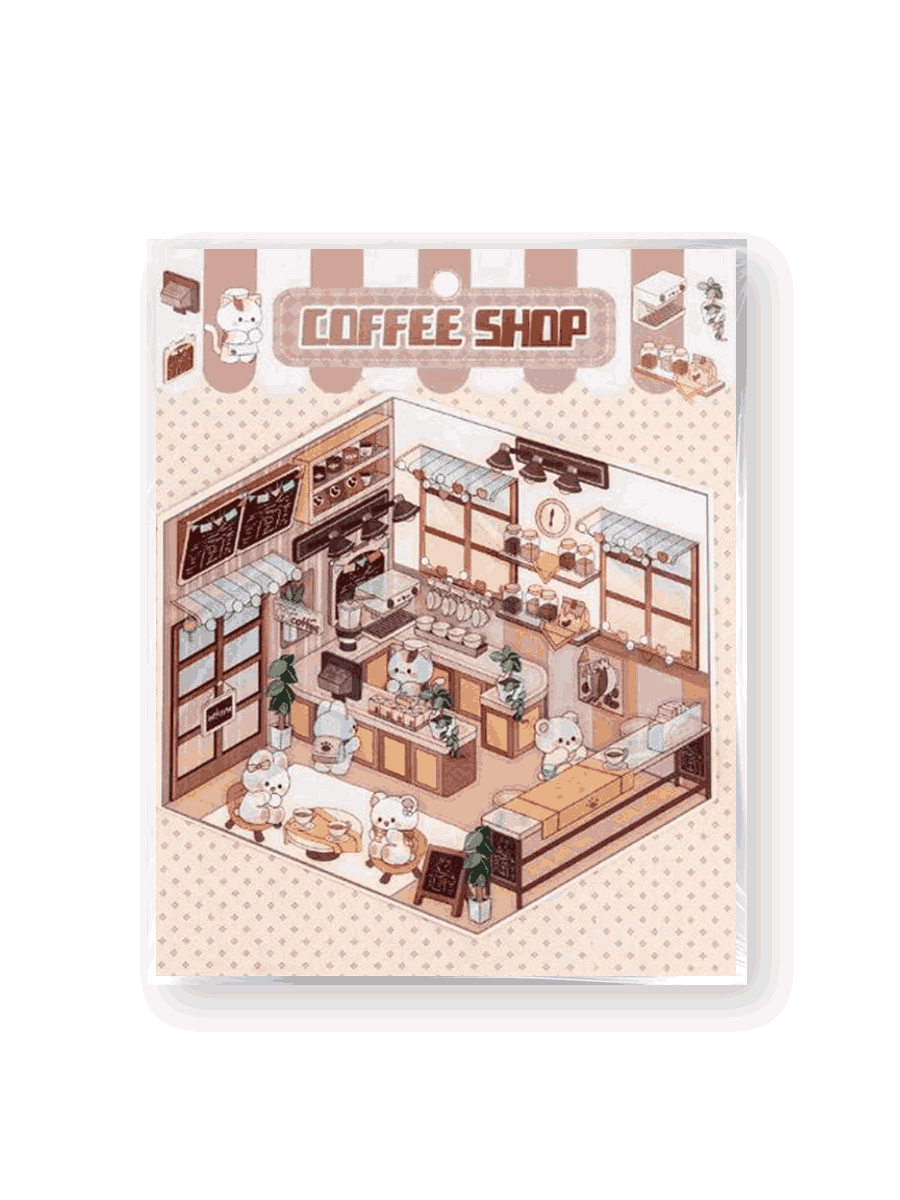 Наклейкипинцет для творчества румбокс Кофе шоп коричневые 16х20 см 110₽