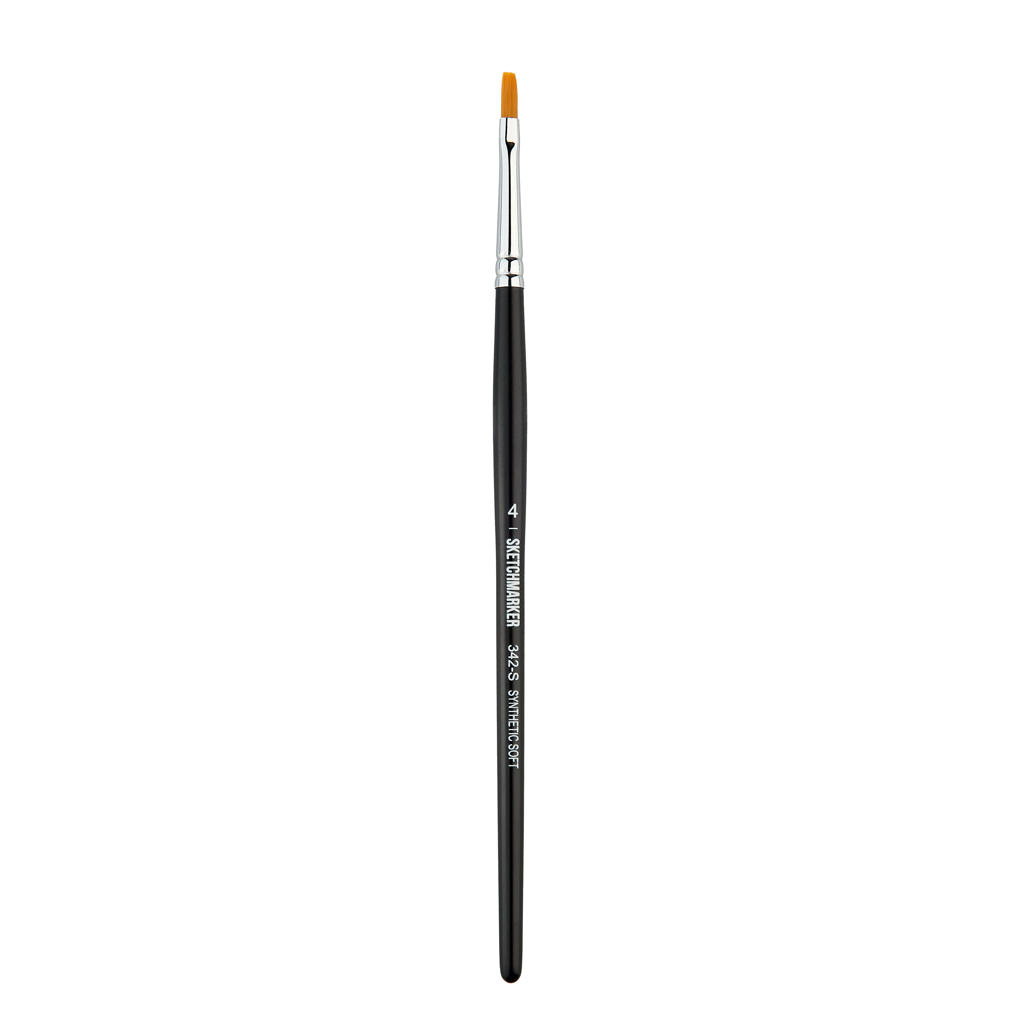 Кисть синтетика мягкая №4 плоская Sketchmarker "342" ручка короткая