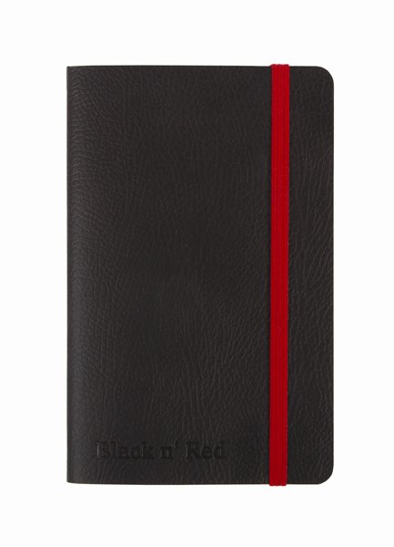 Блокнот в линейку OXFORD Black n Red A6 72 л фикс.резинка карман мягкая обложка Oxf-400051205 - фото 1