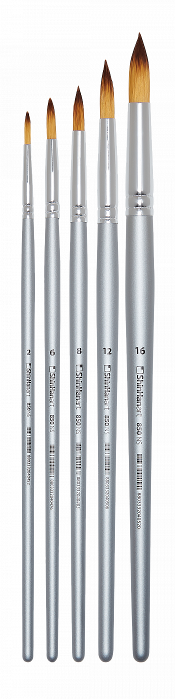 Набор кистей синтетика ShinHanart Artist 5 шт, круглые № 2,6,8,12,16 штамп для творчества силикон мастерская художника 16х11 см
