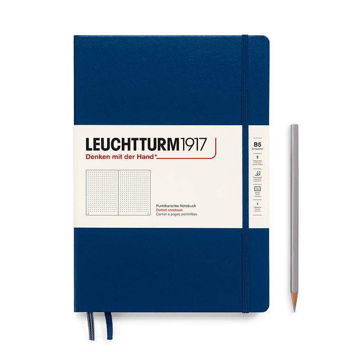 Блокнот в точку Leuchtturm1917 Composition B5 109 л, твердая обложка Синий Неви заметки к ненаписанному роману