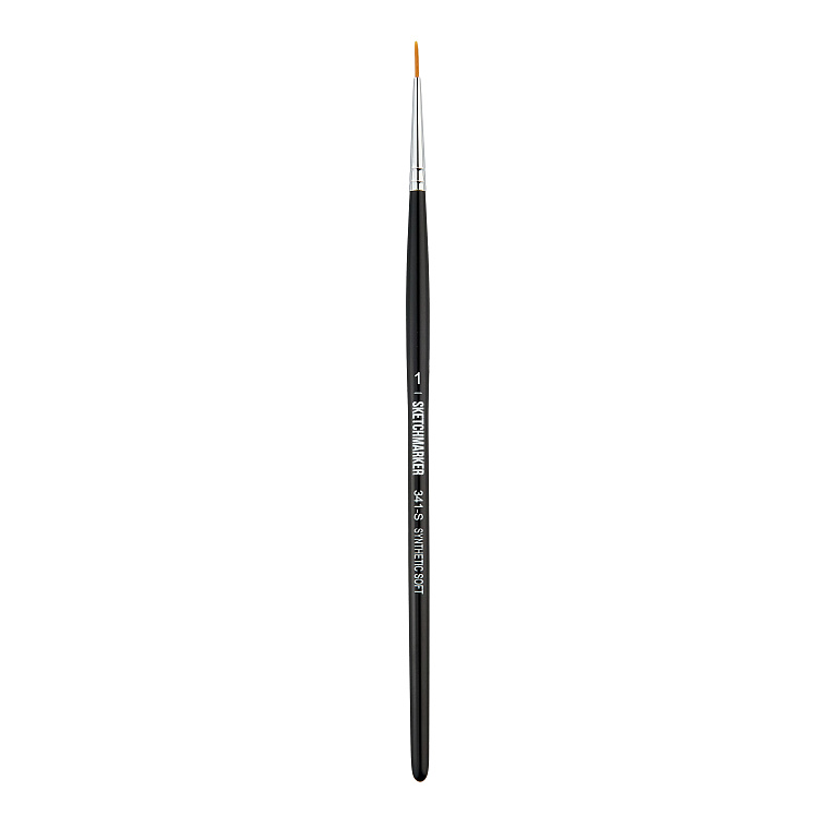 Кисть синтетика мягкая №1 круглая Sketchmarker "341" ручка короткая 606x758