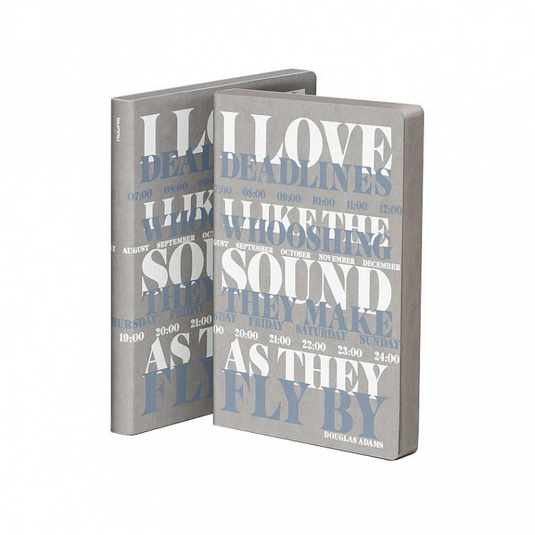Ежедневник в точку Nuuna "I LOVE DEADLINES" 16,5х22 см, 256 стр., 120 гр, твёрдая обложка, серый