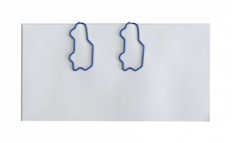 Скрепки фигурные Глобус машинка L40 мм, 12 шт., пластик. коробка, европодвес синяя