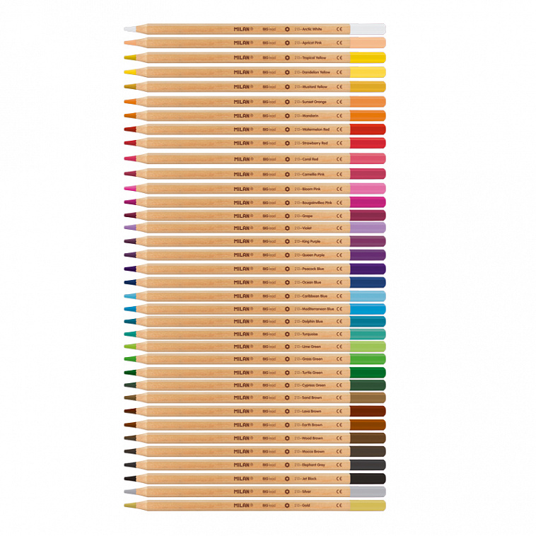 Набор цветных карандашей MILAN 36 цв, грифель 3.5 мм, в металлической упаковке