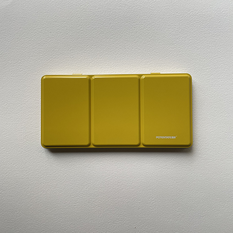 Пенал для акварели Potentate, 225х105х16 мм.,металл. желтый 606x758