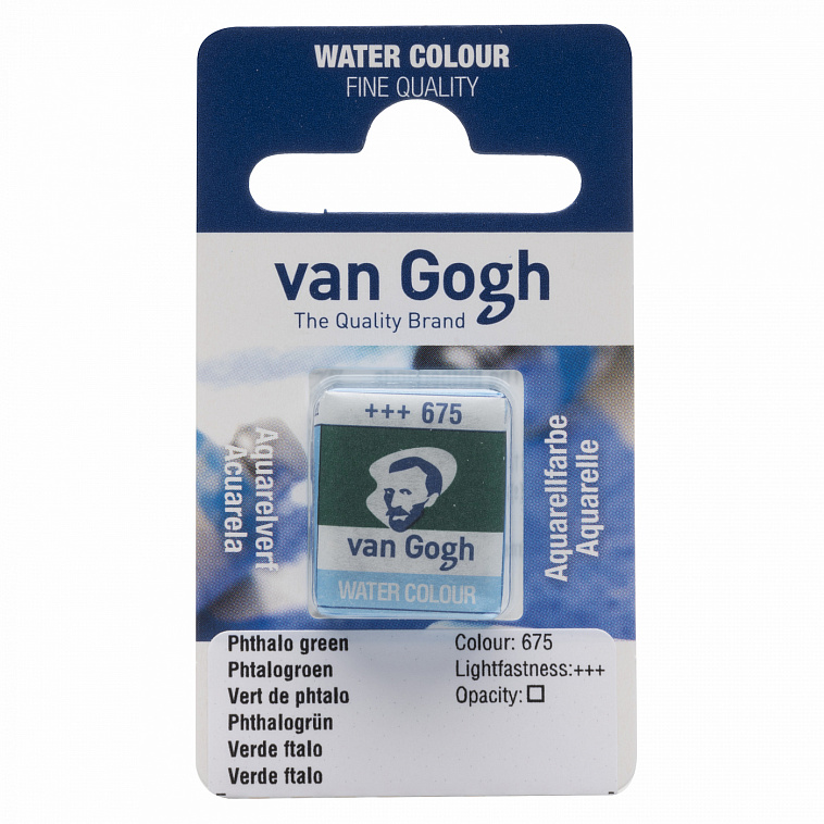 Акварель Talens "Van Gogh" в кювете Зеленый фталоцианин 606x758