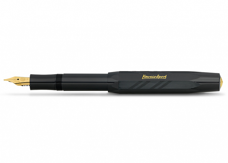 Ручка перьевая Kaweco CLASSIC Sport Guilloche, чернила синие, корпус черный 606x758