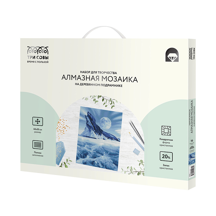 Алмазная мозаика ТРИ СОВЫ "Диджитал постер", 40*50 см, холст на деревянном подрамнике, картонная кор 606x758