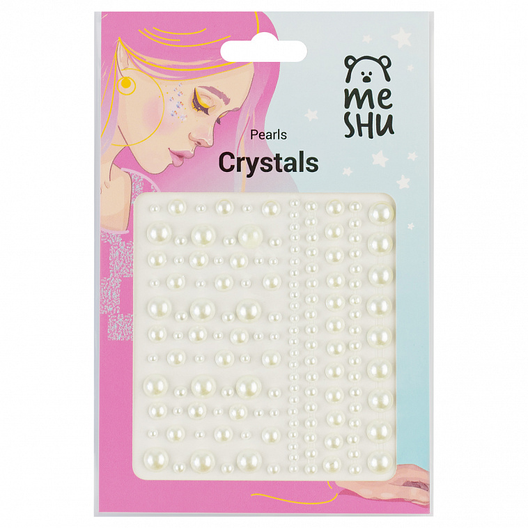 Наклейки-стразы MESHU "Pearls", 16*10,5 см