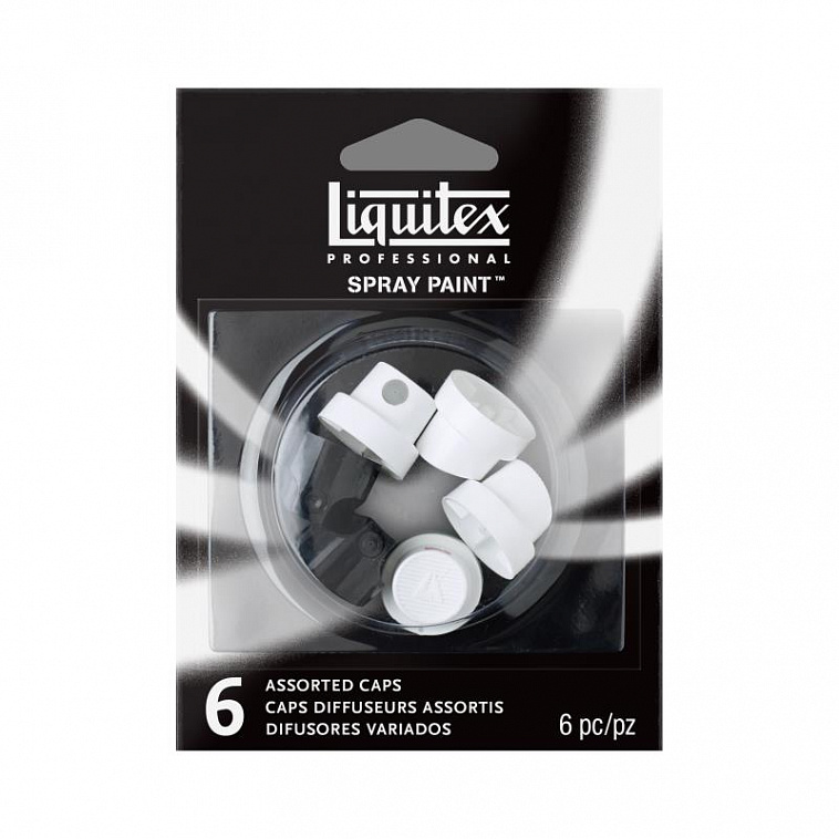Насадка-кэп Liquitex "Spray" 6 шт (2 стандарт/2 толстых/2 тонких), в блистере