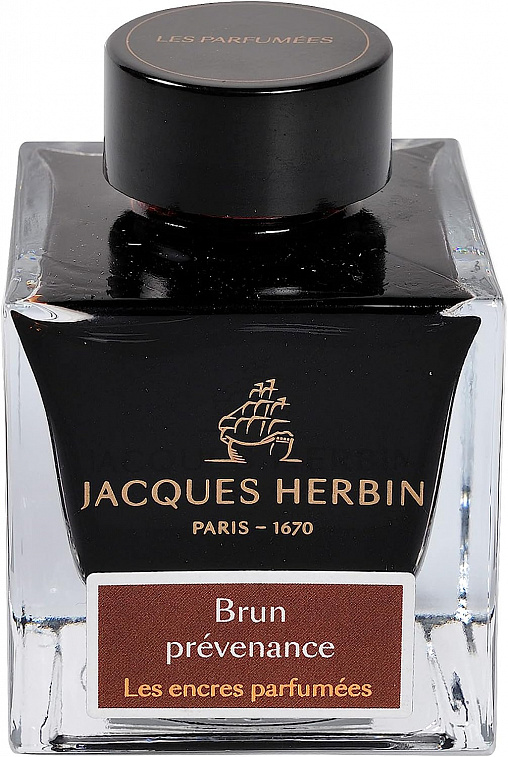 Чернила ароматизированные в банке Herbin Prestige, 50 мл, Brun prevenance Коричневый 606x758