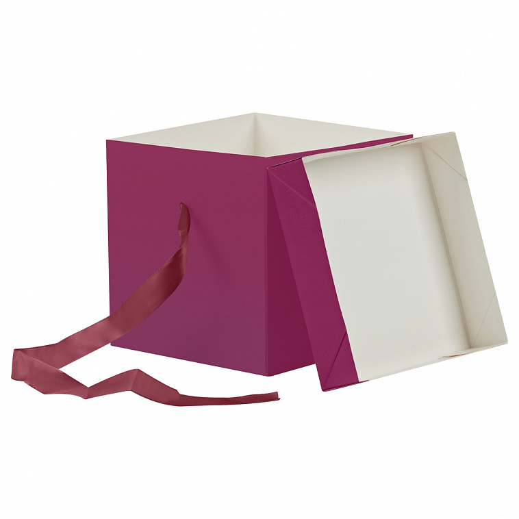 Коробка складная подарочная MESHU "Persian Red", 15*15*15 см, с лентой