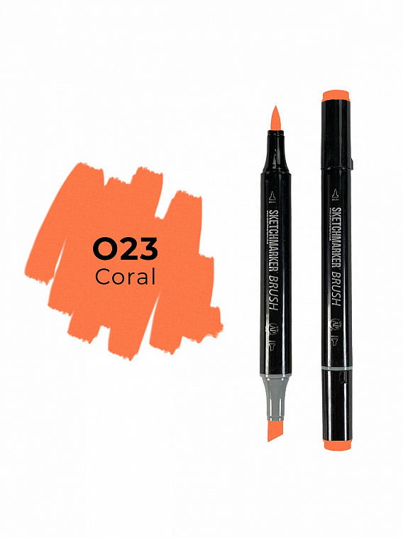 Маркер двухсторонний на спиртовой основе Sketchmarker Brush Цвет Коралловый 606x758