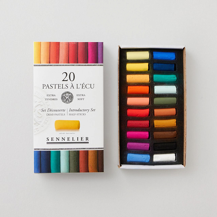 Набор сухой пастели Sennelier "A LECU" 20 цв 1/2, в картонной коробке 606x758
