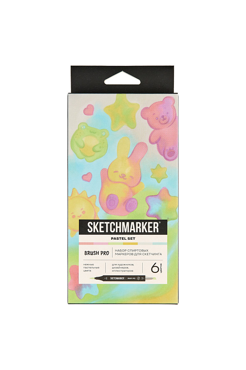 Набор маркеров Sketchmarker "Brush Pro Pastel Set" 6 цветов в картонной упаковке 606x758