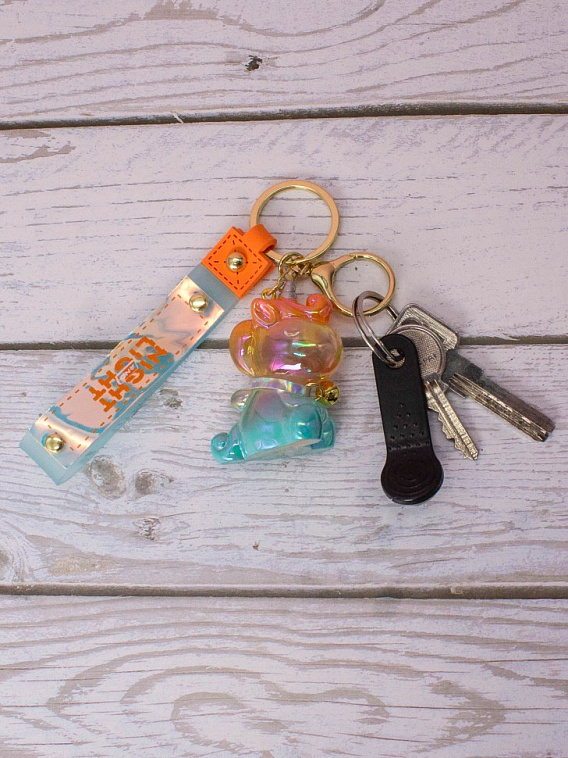 Брелок "Unicorn shine", orange-blue