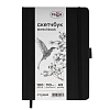 Скетчбук Гамма "Студия" А5 100 л 110 г, черный, твердая обложка, на резинке, белая 1