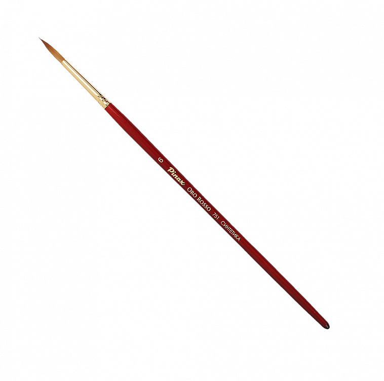Кисть синтетика №6 круглая Pinax "Oro Rosso 751" короткая ручка 606x758