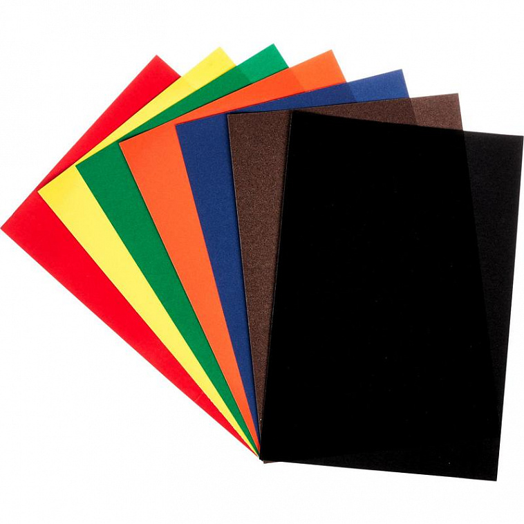 Набор бумаги цветной бархатной "Апплика" А4, 7 л,7 цв в ассортименте