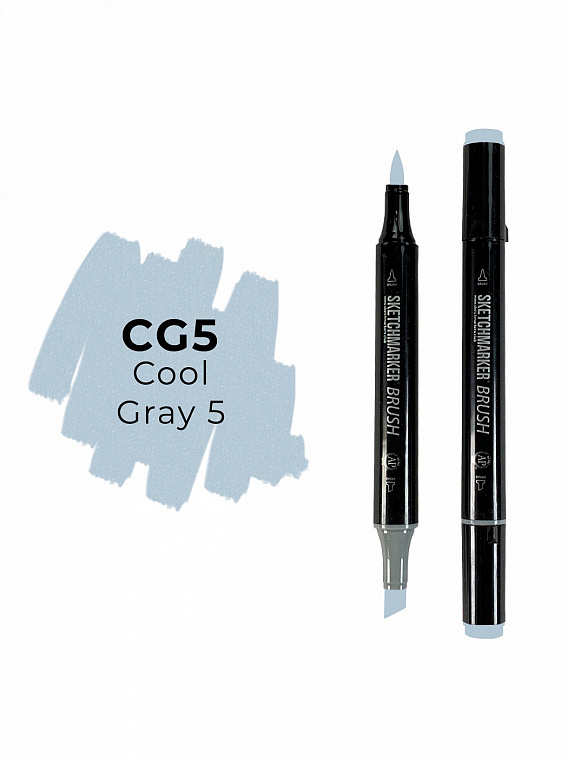 Маркер двухсторонний на спиртовой основе Sketchmarker Brush Цвет Прохладный серый 5 606x758