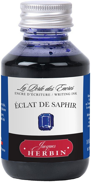 Чернила в банке Herbin, 100 мл, Eclat de saphir Синий сапфир 606x758