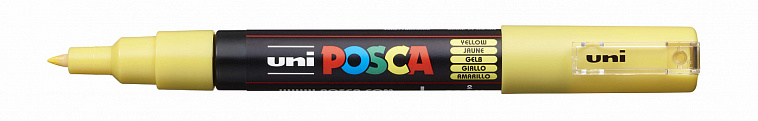 Маркер UNI "POSCA" PC-1M, 0,7 мм, наконечник пулевидный, цвет желтый 606x758