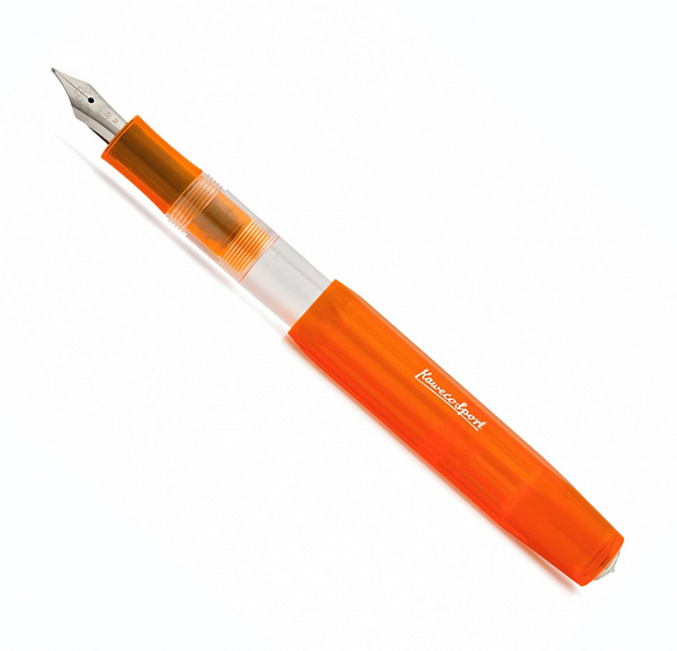 Ручка перьевая Kaweco SKYLINE Sport EF 0,5 мм, чернила синие, корпус оранжевый прозрачный