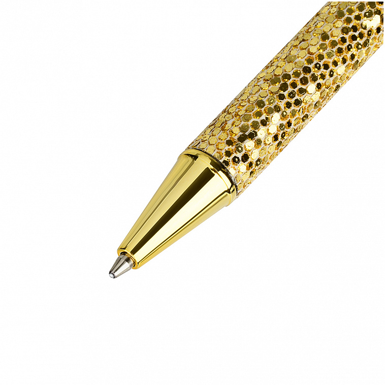 Ручка шариковая автоматическая MESHU "Gold shimmer" 1,0 мм, синяя