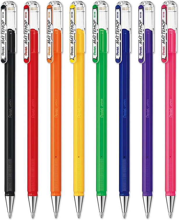Ручка гелевая с супер укрывистыми чернилами Pentel "Mattehop" d 1 мм 606x758