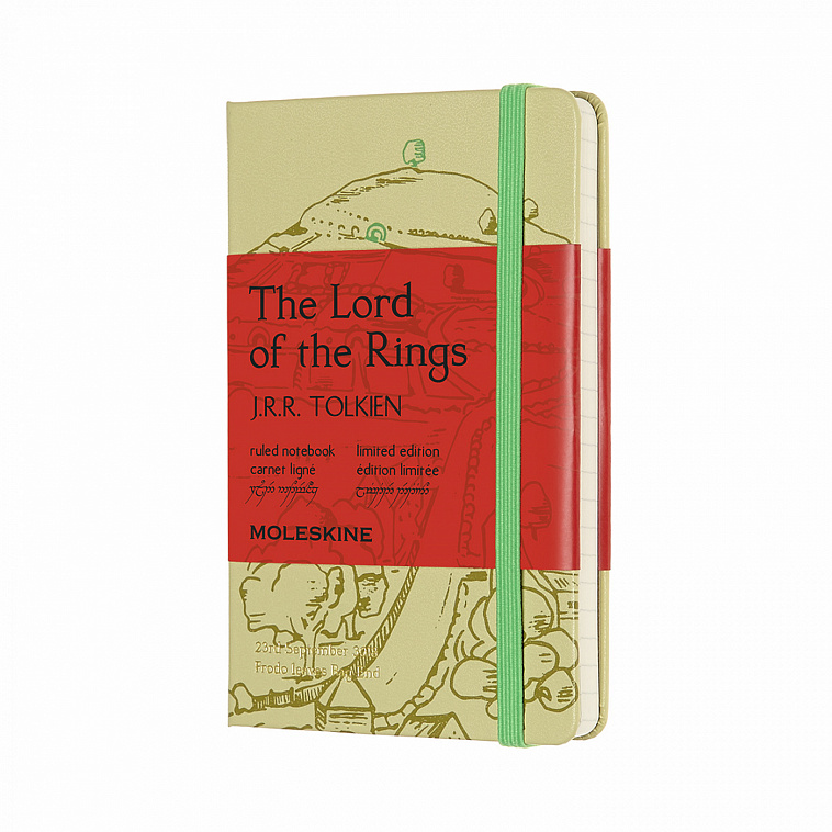 Записная книжка в линейку Moleskine "LE Lord of The Rings" Pocket 90х140 мм 192 стр., обложка фисташ