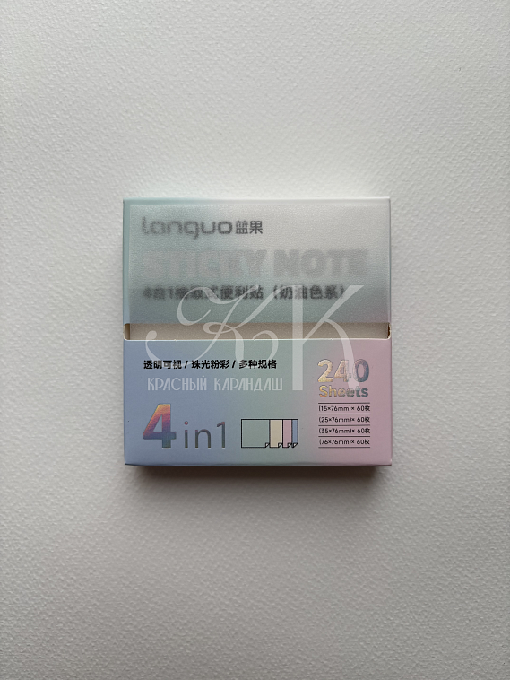 Закладки самоклеящиеся Languo, 15*76 мм, 25*76 мм, 35*76 мм, 76*76 мм по 60 л, 1 606x758