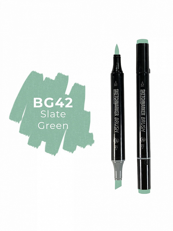 Маркер двухсторонний на спиртовой основе Sketchmarker Brush Цвет Сланцево-зеленый 606x758