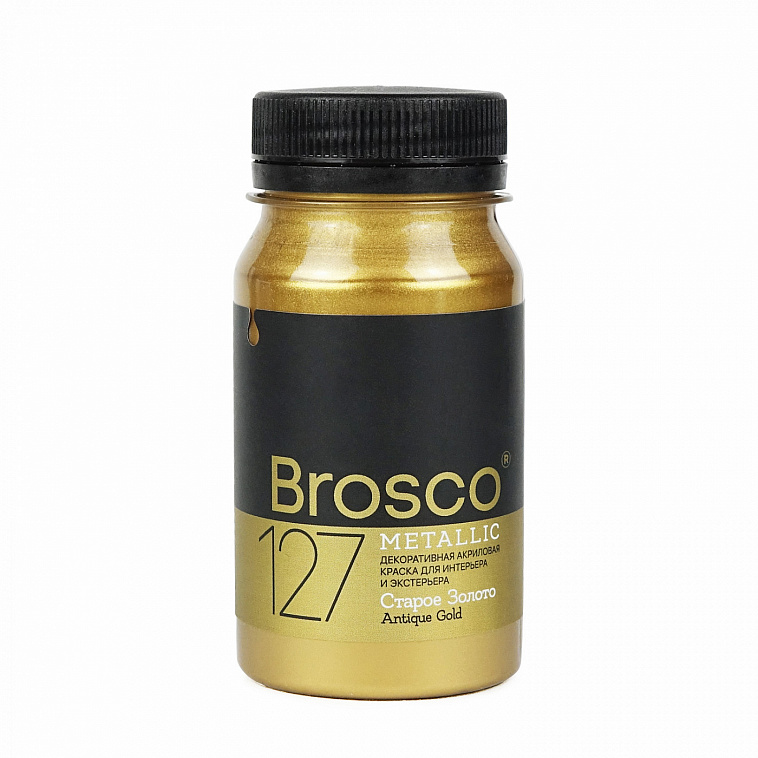 Краска декоративная Brosco 100 мл Старое золото 606x758