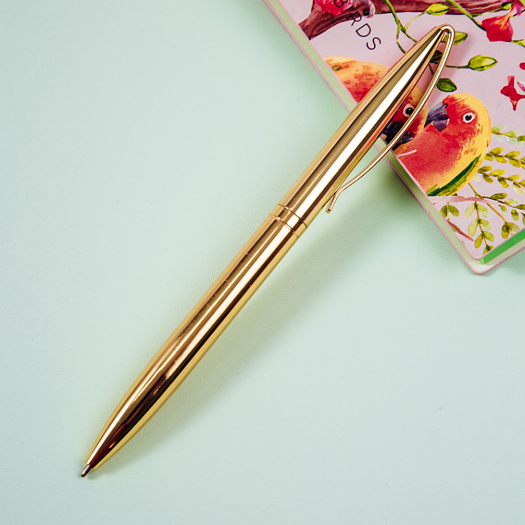 Ручка шариковая автоматическая MESHU "Gold" синяя, 1,0 мм