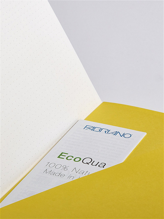 Блокнот на резинке Fabriano "EcoQua" А5 80 л 85 г, обложка лимонная 
