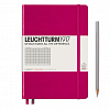 Записная книжка в клетку Leuchtturm A5 251 стр., твердая обложка розовая