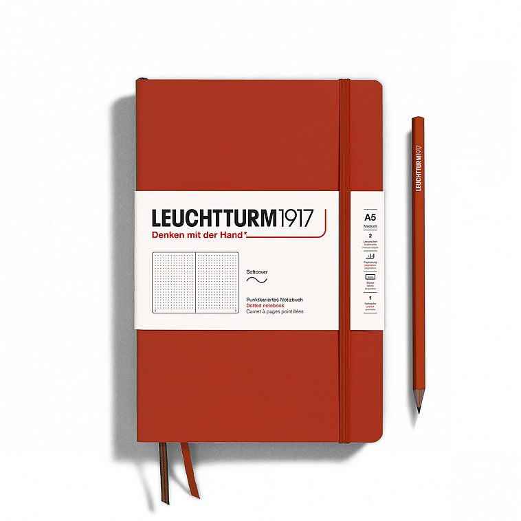 Блокнот в точку Leuchtturm1917 "Natural Colors" 14,5x21 см 61 л, мягкая обложка, цвет:  Рыжий лис 606x758