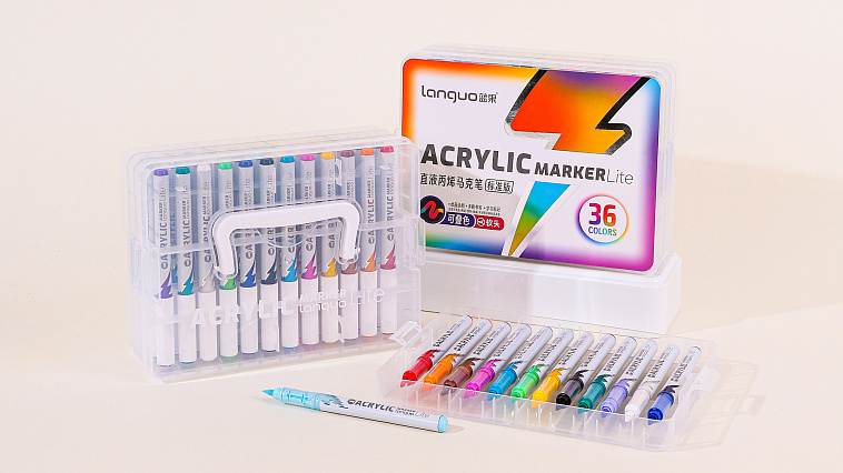 Набор маркеров акриловые Languo, 36 цветов, пластиковый бокс 606x758