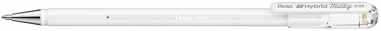 Ручка гелевая Pentel "Hybrid Milky" 0,8 мм, стержень пастельный белый 606x758