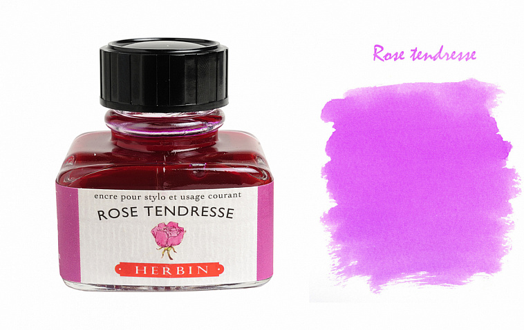 Чернила в банке Herbin, 30 мл, Rose tendresse, Нежно-розовый 606x758