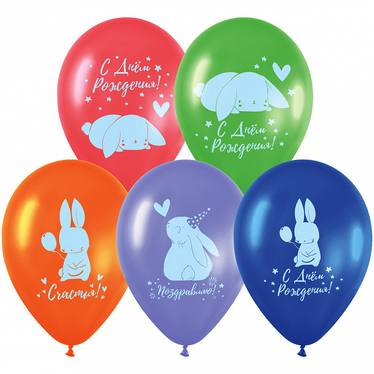 Воздушные шары MESHU "Honey bunny" 10 шт., М12/30 см, пастель, ассорти