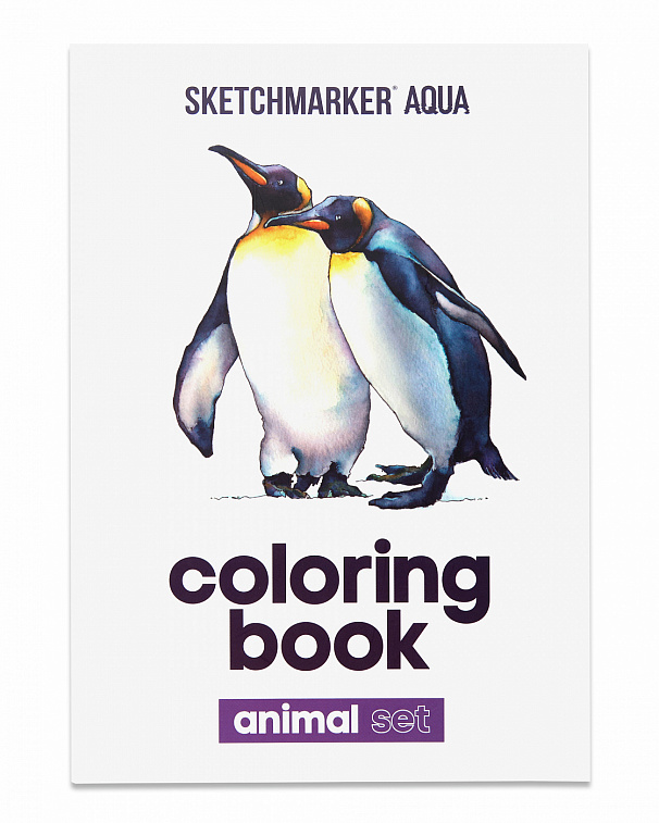 Книга-раскраска на акварельной бумаге "SKETCHMARKER" ANIMALS, А5, 8 л., 240 г/м2