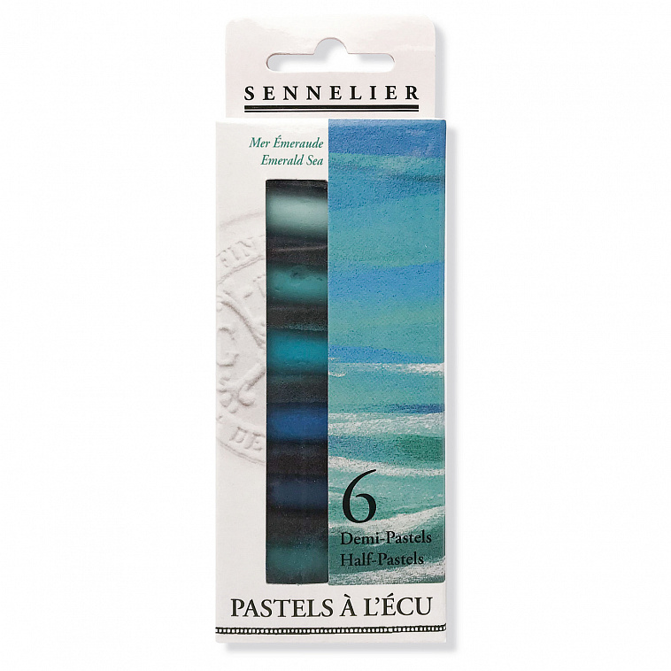 Набор сухой пастели Sennelier "A LECU" 6 цв 1/2, Изумрудное море, в картонной коробке